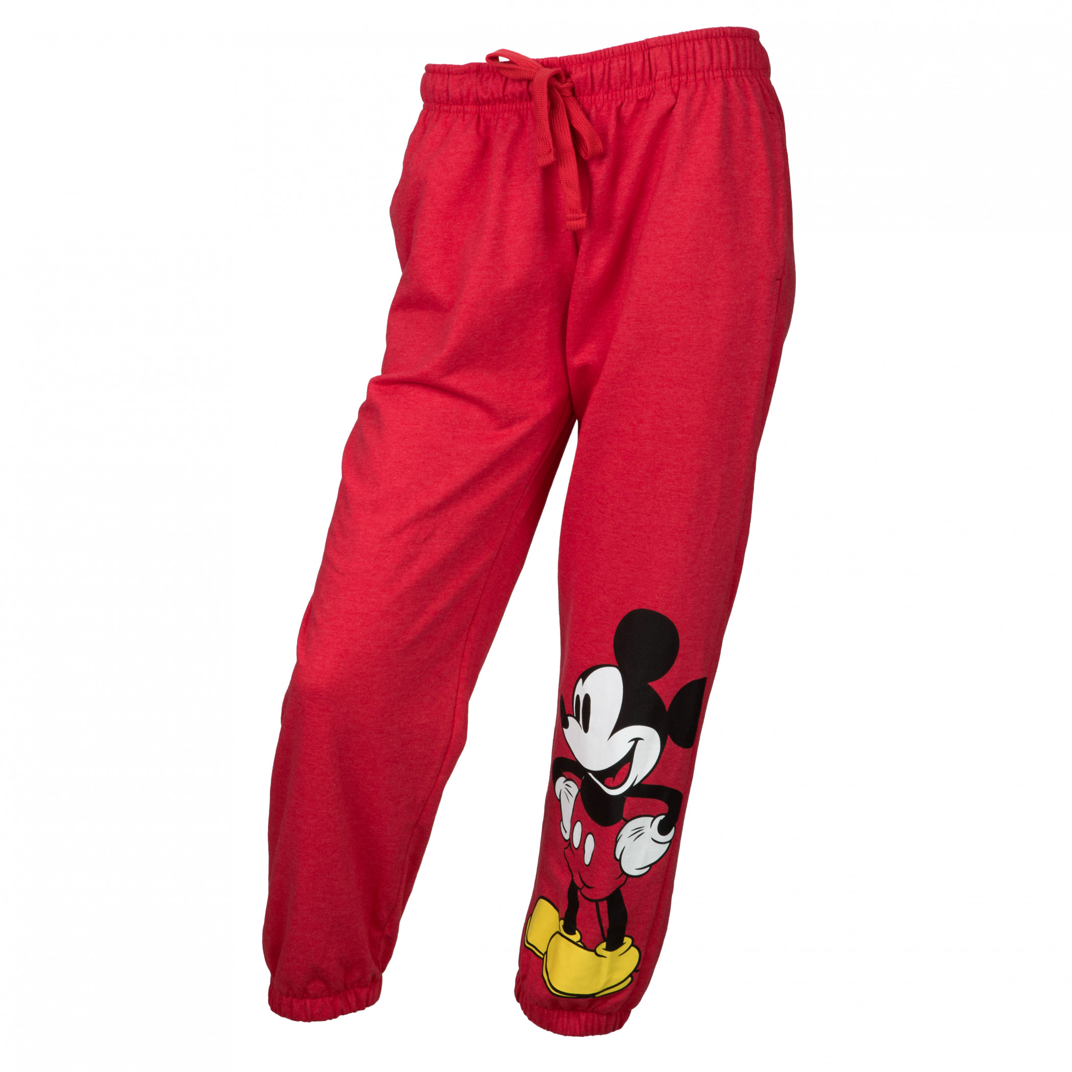 Mickey Mouse Retro Pose Solid Red Junior's Lounge Pants